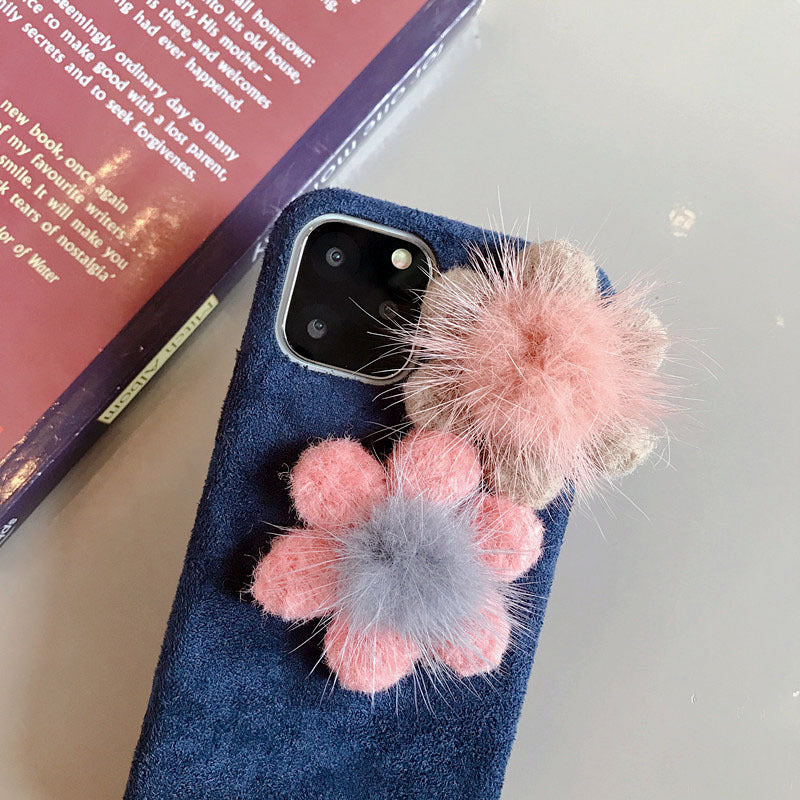 Plush Mink Flower Apple 11 Mobile Phone Case IPhone8plus Autumn Xsmax Protective Cover 7 Suitable For XR