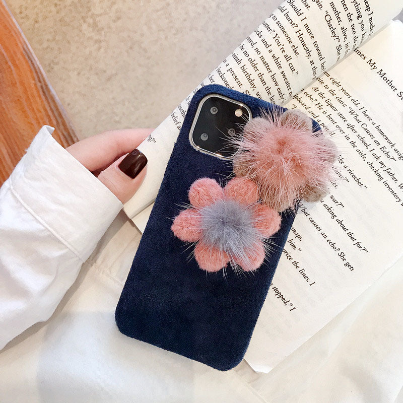Plush Mink Flower Apple 11 Mobile Phone Case IPhone8plus Autumn Xsmax Protective Cover 7 Suitable For XR