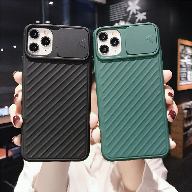 Simple Lens Sliding Cover Mobile Phone Case IPhone11pro Max Creative Pure Color Tpu Apple X Protective Cover Applicable