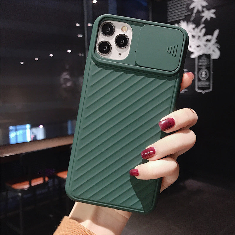 Simple Lens Sliding Cover Mobile Phone Case IPhone11pro Max Creative Pure Color Tpu Apple X Protective Cover Applicable