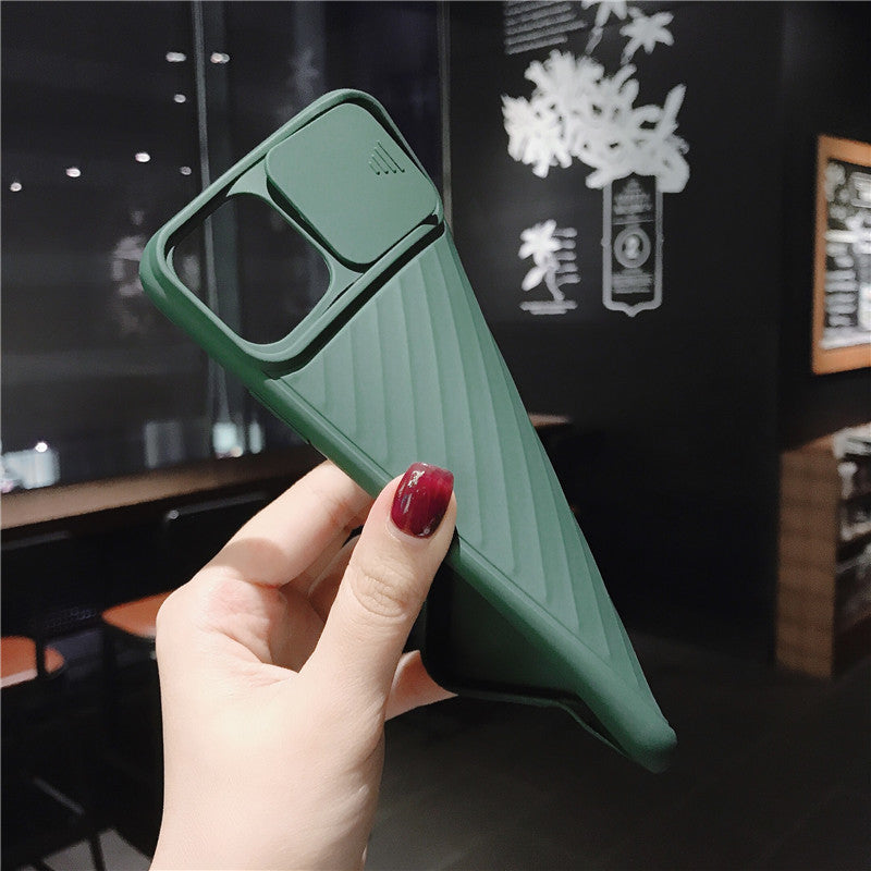 Simple Lens Sliding Cover Mobile Phone Case IPhone11pro Max Creative Pure Color Tpu Apple X Protective Cover Applicable
