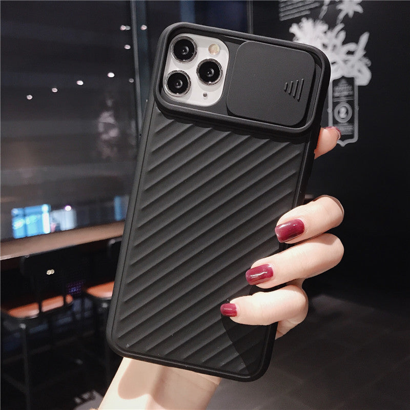 Simple Lens Sliding Cover Mobile Phone Case IPhone11pro Max Creative Pure Color Tpu Apple X Protective Cover Applicable