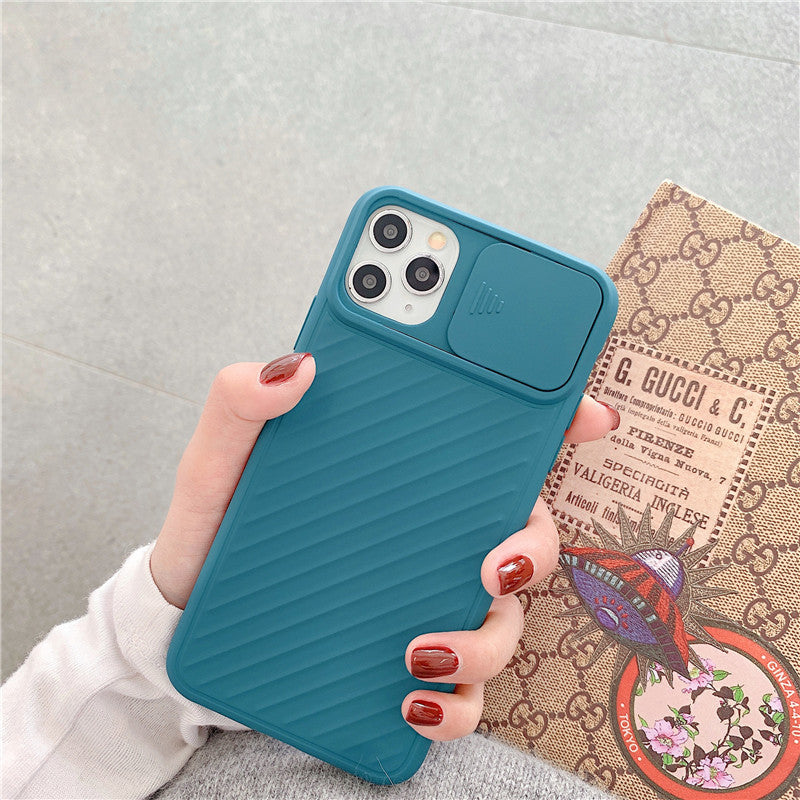 Simple Lens Sliding Cover Mobile Phone Case IPhone11pro Max Creative Pure Color Tpu Apple X Protective Cover Applicable