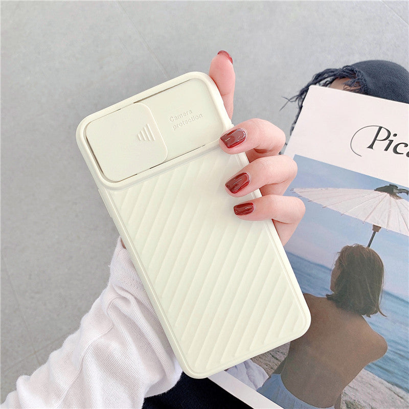 Simple Lens Sliding Cover Mobile Phone Case IPhone11pro Max Creative Pure Color Tpu Apple X Protective Cover Applicable
