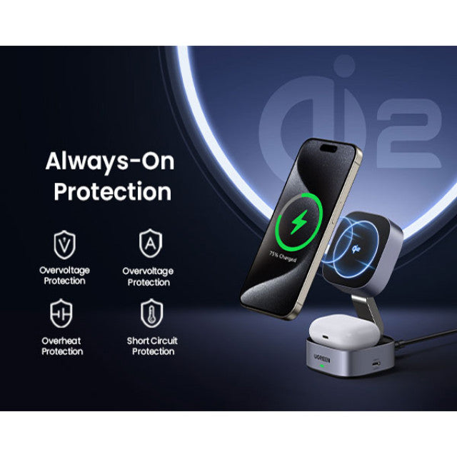 Magnetic Wireless Charger Ugreen W702 15W 2-in-1