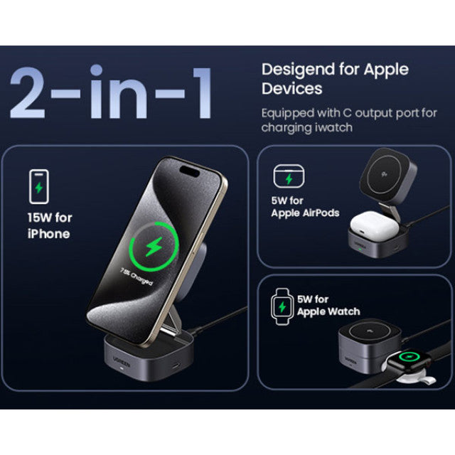 Magnetic Wireless Charger Ugreen W702 15W 2-in-1