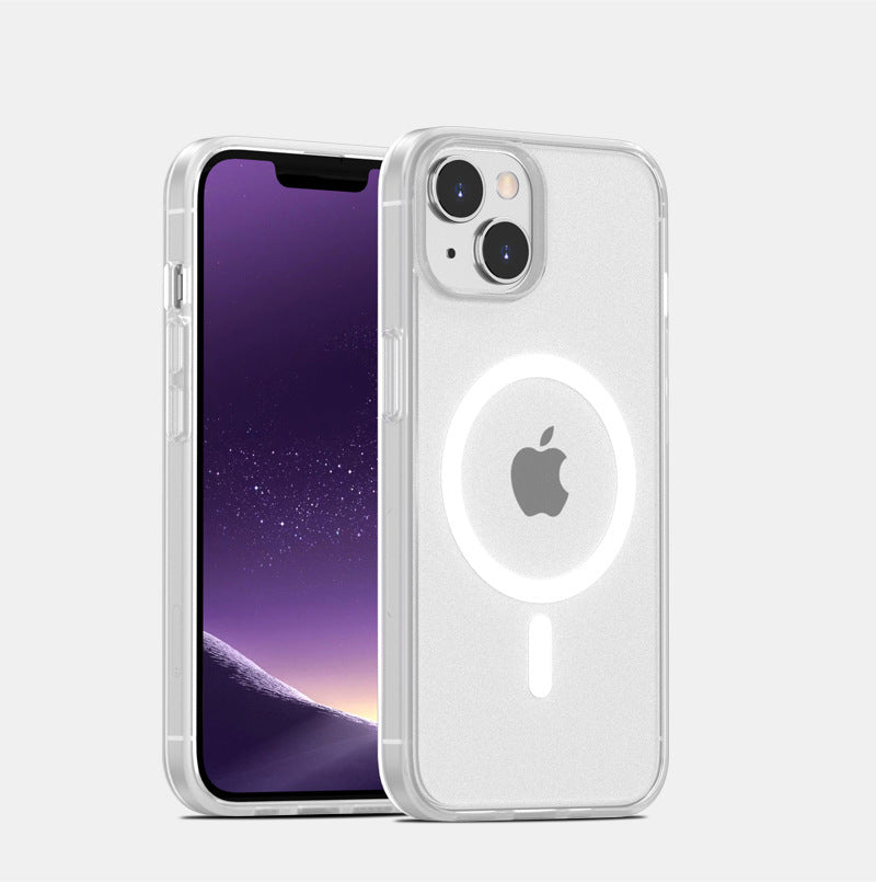 Apple 14 Magnetic Mobile Phone Shell Skin Feeling 13pro Oil Spray Protective Cover