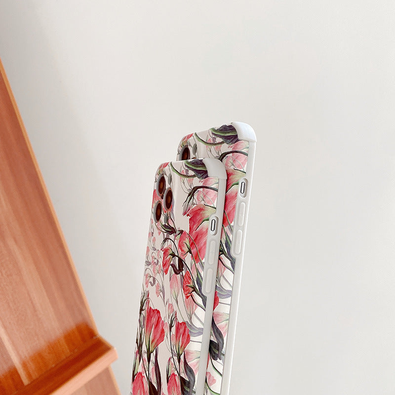 Big Flower Iphone12Pro Mobile Phone Case Suitable For Apple 11tpu Soft Shell Painted Beautiful Protective Cover