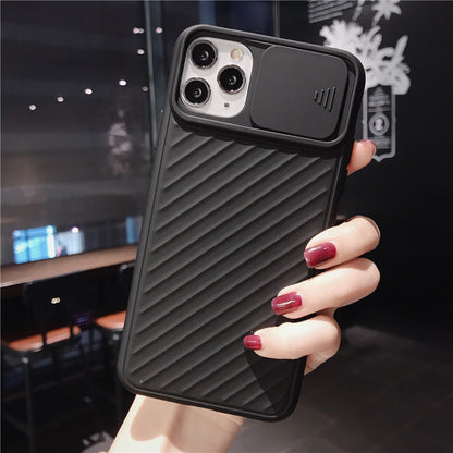 Simple Lens Sliding Cover Mobile Phone Case IPhone11pro Max Creative Pure Color Tpu Apple X Protective Cover Applicable