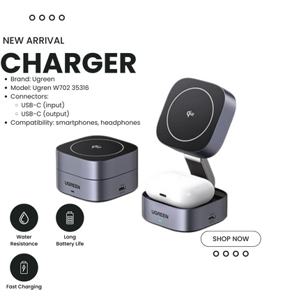 Magnetic Wireless Charger Ugreen W702 15W 2-in-1