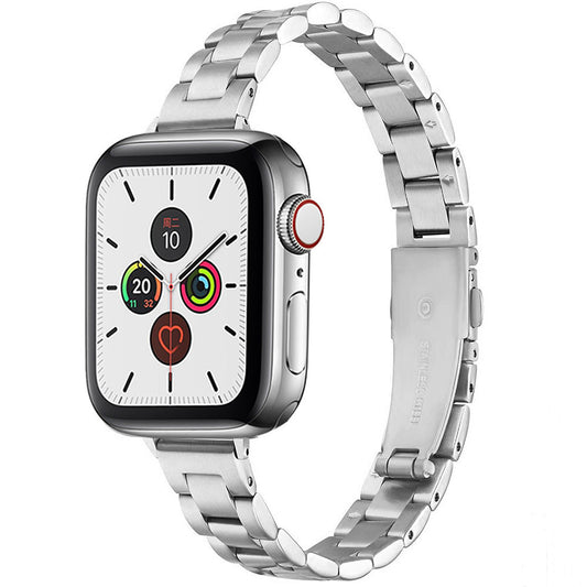 Suitable For Apple IWatch3/4/5/6 Generations Three Small Waist Style Stainless Steel Metal Strap