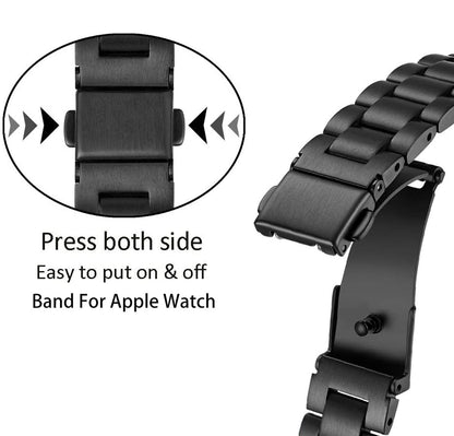 Suitable For Apple IWatch3/4/5/6 Generations Three Small Waist Style Stainless Steel Metal Strap