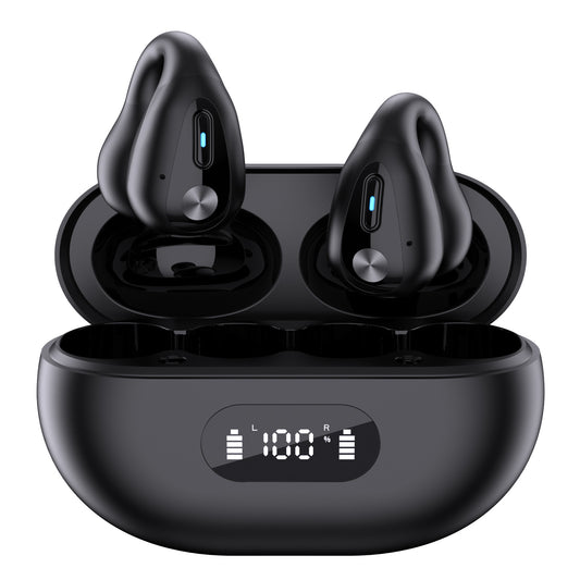Cross-border Explosions Without Ear Clip Ear Headset Bone Conduction Wireless Bluetooth Headset Long Endurance Intelligent Large Digital Display