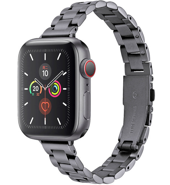 Suitable For Apple IWatch3/4/5/6 Generations Three Small Waist Style Stainless Steel Metal Strap