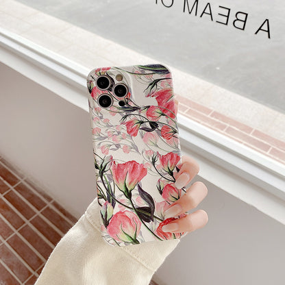 Big Flower Iphone12Pro Mobile Phone Case Suitable For Apple 11tpu Soft Shell Painted Beautiful Protective Cover