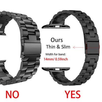 Suitable For Apple IWatch3/4/5/6 Generations Three Small Waist Style Stainless Steel Metal Strap