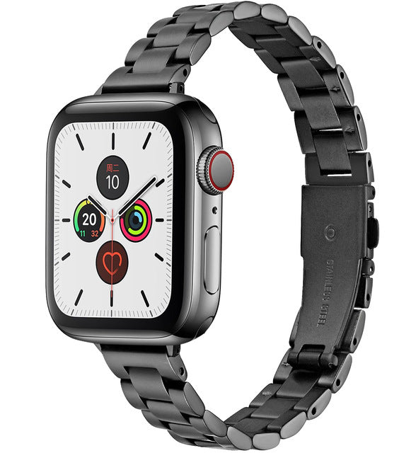 Suitable For Apple IWatch3/4/5/6 Generations Three Small Waist Style Stainless Steel Metal Strap