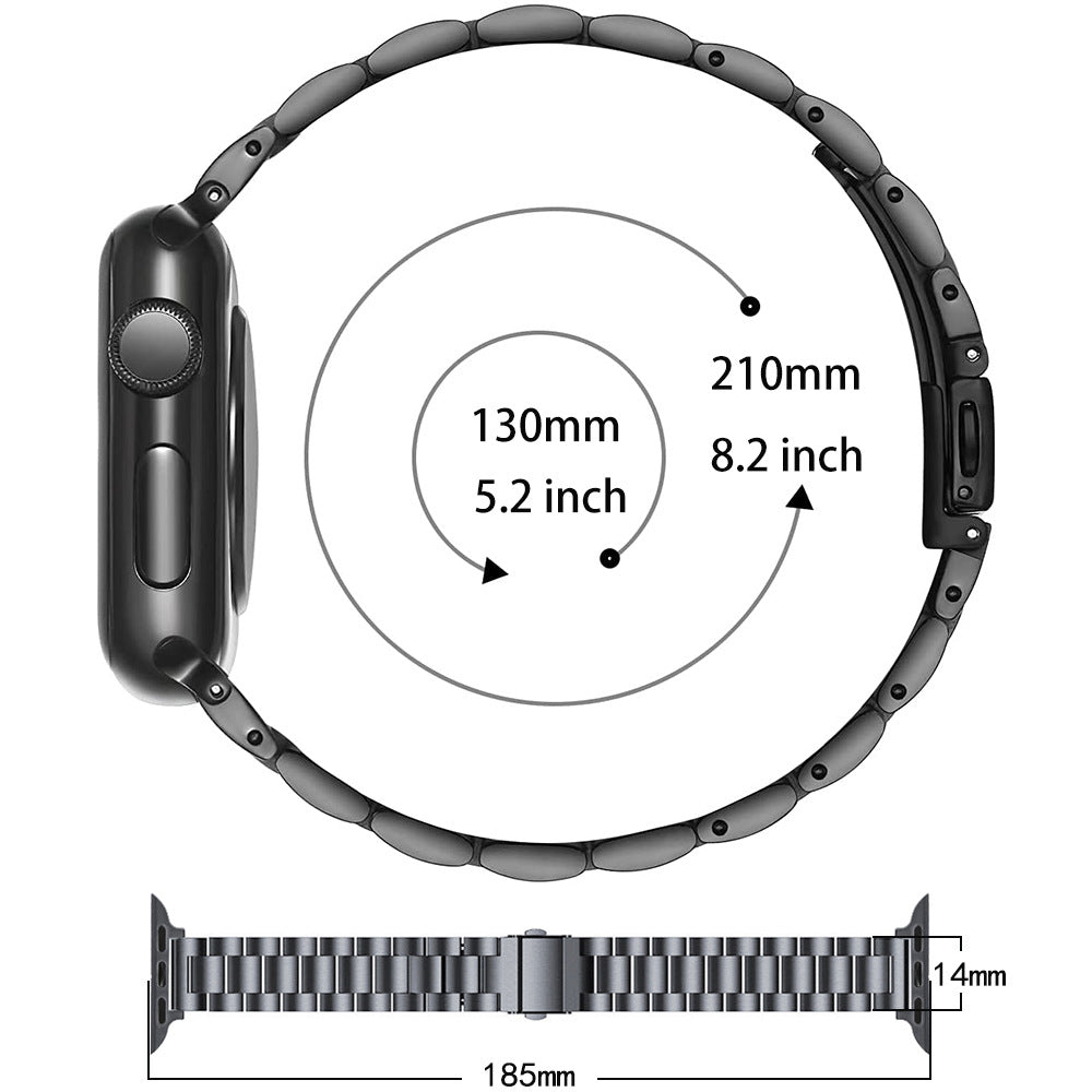 Suitable For Apple IWatch3/4/5/6 Generations Three Small Waist Style Stainless Steel Metal Strap