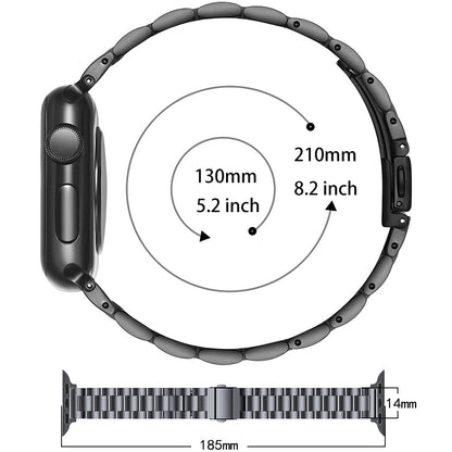 Suitable For Apple IWatch3/4/5/6 Generations Three Small Waist Style Stainless Steel Metal Strap