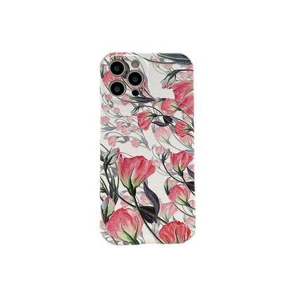Big Flower Iphone12Pro Mobile Phone Case Suitable For Apple 11tpu Soft Shell Painted Beautiful Protective Cover